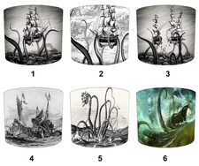 Abat-Jours De Monstre Marin Kraken Pour Plafonnier Et Lampe De Table.