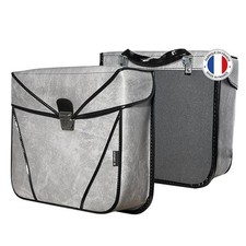 paire de sacoches SPORFABRIC gris  à crochet 33X28X11 pour cyclo solex