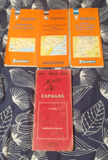 LOT 3 Cartes Routières MICHELIN ESPAGNE +1 GUIDE MICHELIN 1966