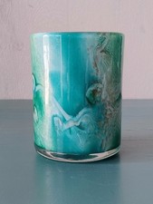 BIOT Jean-Michel OPERTO Vase en verre soufflé à la bouche inclusion or