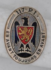 Infanterie - 117° RI Régiment infanterie Drago période Algérie émail grand feu