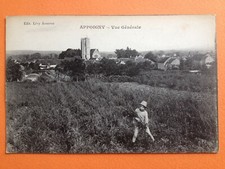 cpa Bourgogne 89 - APPOIGNY Yonne Vue Générale Champ Enfant COLLEGIALE St Pierre