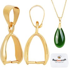 1 boîte 30 pièces Pendentif Pincement Bélières Plaqué Or 18K Pic à Glace Pinc...