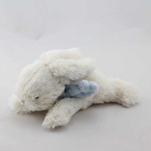 Mini doudou lapin blanc bleu - mini,