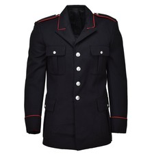 Authentique Italienne Armée Veste Carabinieri De Cérémonie Laine Noire Rouge