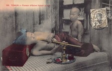 Vietnam - TONKIN - Opium smoker smoking a pipe - Publ. P. Dieulefils 198 Waterco