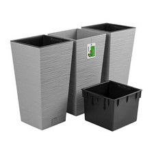 3 x pot de fleurs jardinière FURU Square jardinière de balcon jardinière gris...