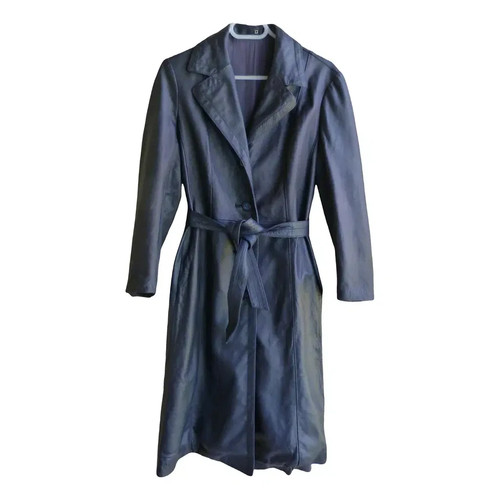 Trench coat cuir bleu - en,