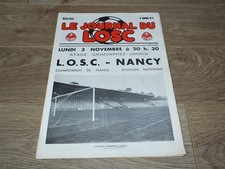 !! Ancien programme LOSC LILLE ASNL NANCY 3 Novembre 1975 Envoi GRATUIT !!