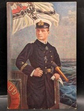 Carte postale postcard poste de campagne Notre Weddigen U9 Pour le Mérite Mar...