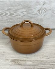?Rare Cocotte Émaillé En Fonte Marron Vaisselle De Cuisine Ustensiles 3 Litres