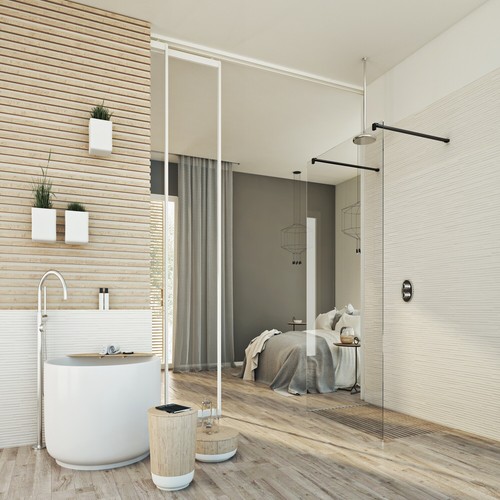 Cabine douche paroi pare - cabine,