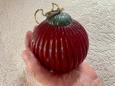 Grosse boule de noel en verre ancienne 10 cm  rouge