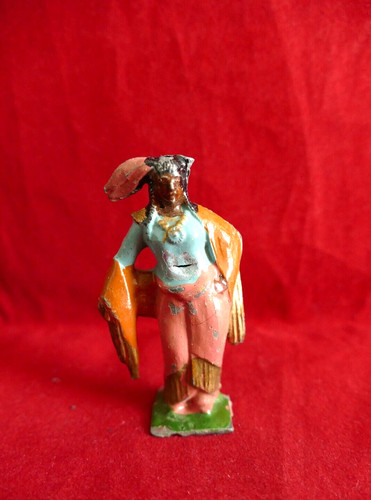 Figurine plomb creux indienne - figurine,