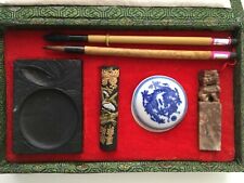 Coffret calligraphie chinoise avec pinceaux et sceau de cire Chine