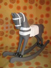Ancien CHEVAL A BASCULE en BOIS Ht36cm ROCKING-HORSE Maison de Poupée Mobilier