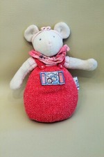 Peluche Doudou ancien souris beige et rose Moulin Roty Lila Patachon
