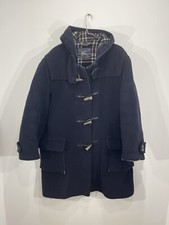 Duffle Coat Bleu En Laine Burberry