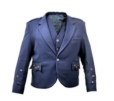 Veste Kilt En Laine Bleu