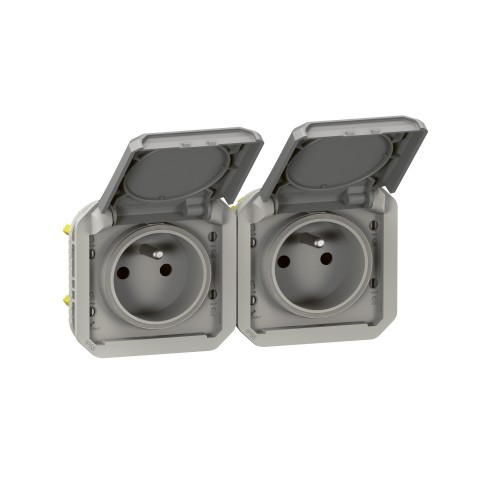 Double prise composable - 2p+t,