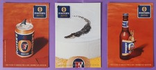 3 cartes postales différentes, publicité bière australienne Foster's