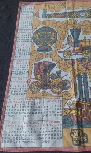 Torchon calendrier 1975 - calendrier,