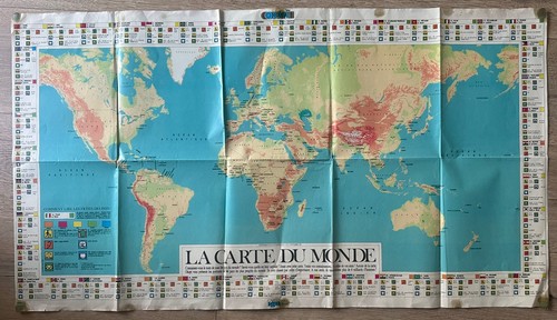 Grande carte monde vintage - grande, du