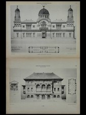 EXPOSITION PARIS 1900, RESTAURANT ET PAVILLON ROUMANIE - 3 GRANDES PLANCHES 1901