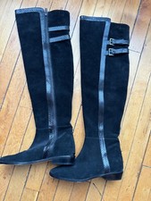 Michael Kors bottes cuissarde en daim noir