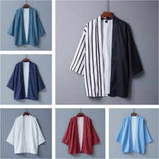 Hommes Rayé Kimono Veste