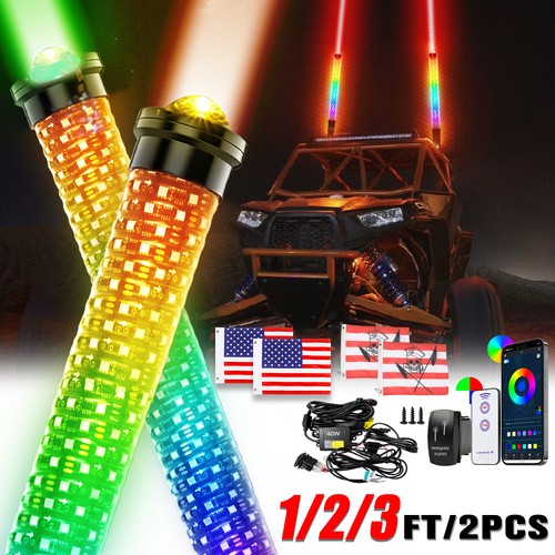 3ft rgb led whip lights - 1/2/3ft,
