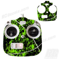 DJI Phantom 2 Drone Wrap RC Quadcopter Decal Custom Skin Controller Green Flames