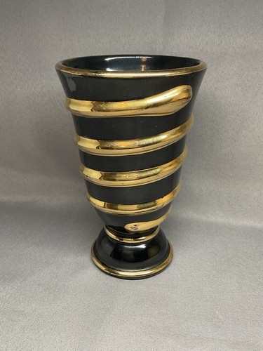 Ancien vase ceramique noir - vase,