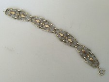 ANCIEN BRACELET AJOURÉ XIXe ARGENT MASSIF VERMEIL FILIGRANE