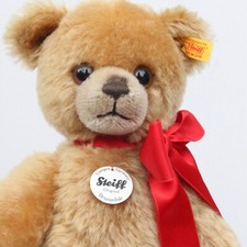 Adorable Steiff 33cm ours en peluche Teddy Bear 33cm avec bouton et drapeau Top