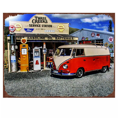 Plaque métal vintage garage