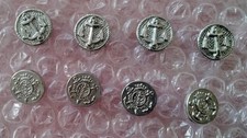 8 Boutons en métal argenté ancre et 1,3 cm ( 2 modèles )