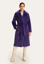 Femmes Manteau en Peau de Mouton Julienne pour Utiliser Mauve Fourrure Véritable