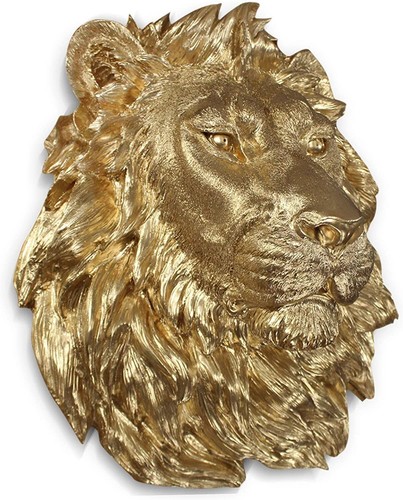 Gold lion head wall - gold,
