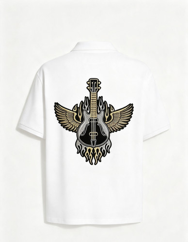 Rock guitar wings flame - rock,