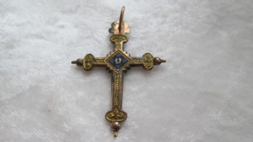 Rare croix jeannette plaqué - rare,