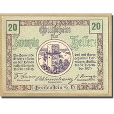 [#661639] Billet, Autriche, Greifenstein N.Ö. Commune, 20 Heller, textes 7