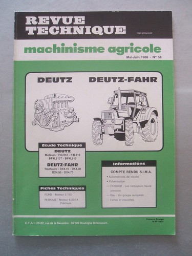 Revue technique tracteur deutz - revue,