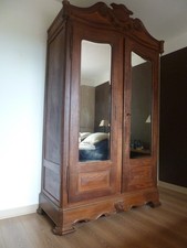Armoire ancienne chêne 2 portes avec miroirs