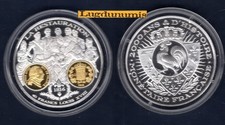 Médaille 40 Francs Or Louis XVIII 1816 Histoire Monétaire Argent 999 % OR 999 %
