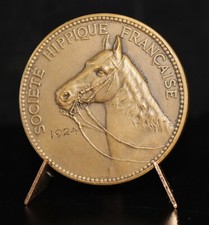 Médaille  SOCIÉTÉ HIPPIQUE FRANÇAISE 1924. Examens D'Equitation cheval B. Abrand