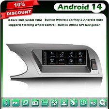 Qualcomm 8-Core 4+64Go Android 14 GPS DAB+ Autoradio CarPlay pour Audi A4/S4/RS4