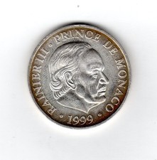 Monaco 100 FRANCS 1999 RAINIER III 50th  KM.175 QUASI NEUF /AU ARGENT SILVER