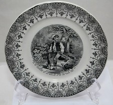 1  ANCIENNE ASSIETTE CÉRAMIQUE et FAÏENCE de  SARREGUEMINES OPAQUE U.C." CHASSE"