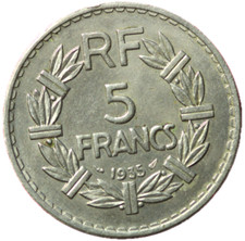 #14146 - 5 francs 1935 Lavrillier SUP